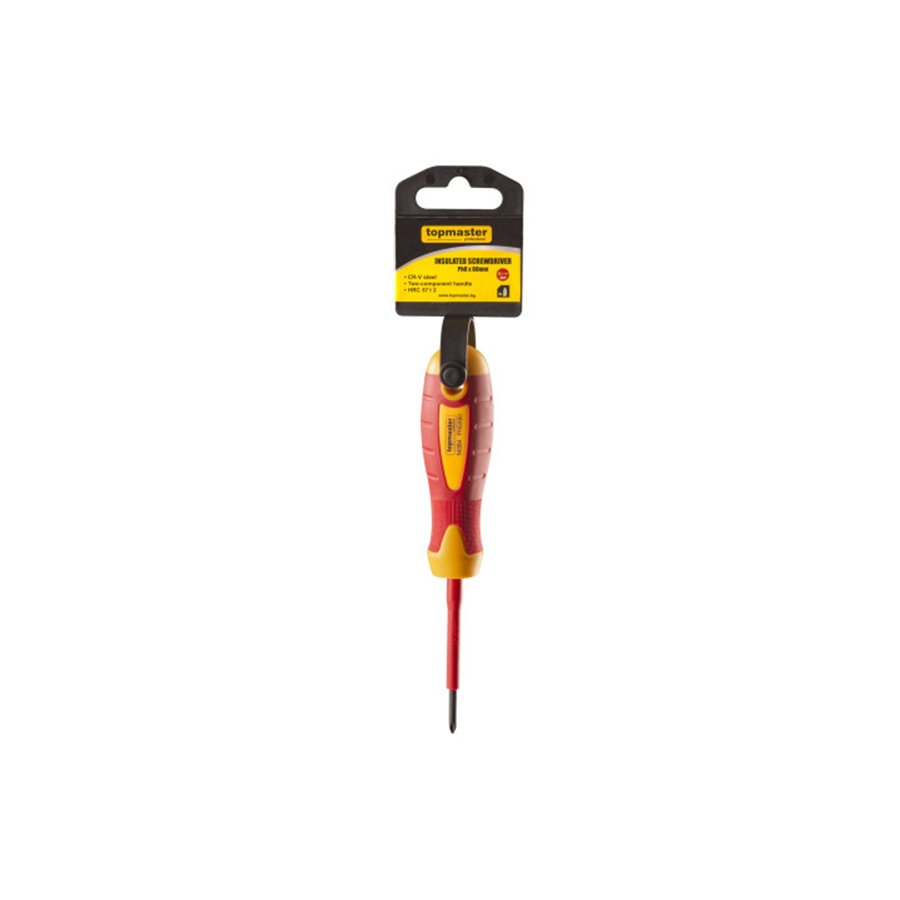 TOP MASTER Κατσαβίδι ηλεκτρολόγου VDE 1000V Ph1x80mm 220134