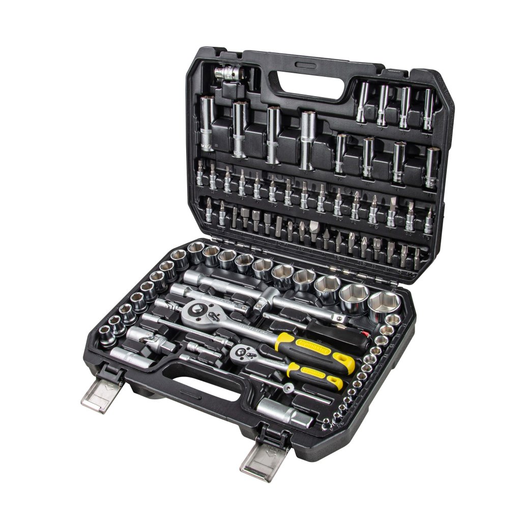 TOP MASTER Κασετίνα καρυδάκι 1/4'' & 1/2'' σετ 94τεμ 339205