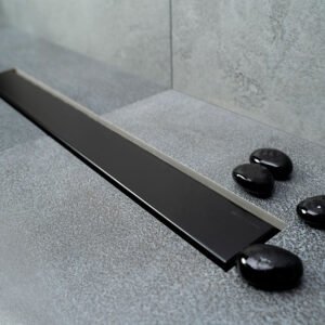 Σιφόνι δαπέδου από μαύρο ανοξείδωτο ατσάλι Confluo FRAMELESS PESTAN 75cm