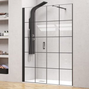 Καμπίνα από τοίχο σε τοίχο με frame κρύσταλλο NERO 5 PORTA Black KARAG 164x200cm (90cm σταθερό)