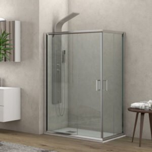 Καμπίνα ορθογώνια με διάφανο κρύσταλλο NEW FLORA 100 Cromo KARAG 70x80x180cm