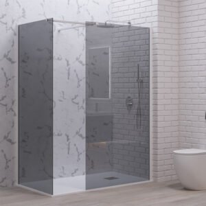 Σταθερά διαχωριστικά ντουζιέρας με fume κρύσταλλο WALKIN 2 White KARAG 90x200cm