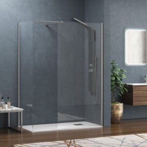 Σταθερά διαχωριστικά ντουζιέρας με διάφανο κρύσταλλο WALKIN 2 Cromo KARAG 140x200cm